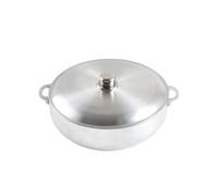 IMUSA Traditional Polished Aluminum Caldero (Dutch Oven) with Lid, 6.9 Quarts, Polished Aluminium