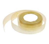 IMUSINICE 1 Roll 3cm Golden Glitter Ribbon Sparkling Decorative Ribbon with Metallic Foil Polyester Material, Resistant to Fraying and Easy to Work, Elegant Style for DIY Crafts Wedding