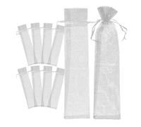IMUSINICE 10Pcs Silver Organza Drawstring Bags Small Jewelry Pouches Mesh Storage Bags for Candy Packing Crafts Wrapping Suitable for Party Wedding and Travel
