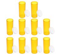 IMUSINICE 10pcs Supplement Organizer Pill Vials Compact Design Easy to Carry Orange Plastic Pp Containers Can Be Stored in Your Bag Or Purse for Supplements and Medications