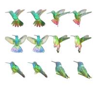 IMUSINICE 12pcs Magnetic Decals Bird Anti-Collision Sticker 3D Bird-Shaped PVC Magnetism Easy Installation No Adhesive Needed Home Screen Window Decoration