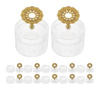 IMUSINICE 12Pcs Round Candy Dome Boxes with Gold Decoration, Plastic Wedding Favour Boxes for Birthday Party, Shower, and Dessert Treat Packaging