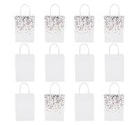 IMUSINICE 12pcs Shopping Paper Bags Candy Storage Totes Multi-purpose Foldable Kraft Paper Packing Bags for Packing and Desktop Storage with Heart Pattern Design