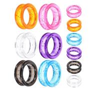 IMUSINICE 12pcs Silicone Finger Ring Protectors for Hair Cutting Scissors, Barber Tool Accessories with Soft Insert Rings for Pet Grooming and Professional Styling