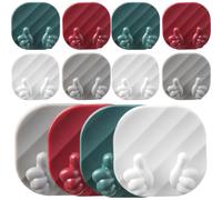 IMUSINICE 12pcs Thumb Shape Self Adhesive Wall Hooks for Organizing Cable Cord and Clothes, Versatile Abs Plug Holder for The Wall, for Kitchen and Home Storage Solutions