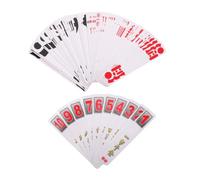 IMUSINICE 2 Sets Traditional Chinese Style Paper Playing Cards Rounded Corners and Large Font for Easy Reading Entertainment Card Decks and Travel