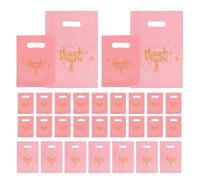 IMUSINICE 200pcs Pink Thank You Handle Bags Small Retail Packaging Bags with Comfortable Grip and Easy Open Close Flat Mouth Design for Holiday Gifting and Stationery