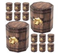 IMUSINICE 20pcs Foldable Hexagonal Paper Candy Treat Boxes in Coffee Colour, Vintage Pirate Treasure Barrel Shape Portable Party Favour Boxes for Pirate Theme Birthday Decor
