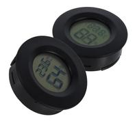 IMUSINICE 2pc round Digital and Hygrometer Set for Indoor Use, Small Black Abs Humidity Tester with Celsius Temperature Display, for Office and Home Environments