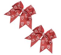 IMUSINICE 2pcs Bow Knot Hair Ropes for Red Artificial Leather Ponytail Holders Flexible and Easy to Carry, Hair Accessories for Many Occasions and Special Days