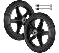 IMUSINICE 2Pcs Front Wheelchair Wheels Replacement Wheel Assembly 7-Inch Solid Tire Strong Load-Bearing Wear-Resistant Rubber Alloy and Elders