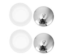 IMUSINICE 2pcs Glass Nail Art Dappen Dish with Lid Refillable Acrylic Powder Container Silver Stainless Steel Manicure Tool for Nail Art