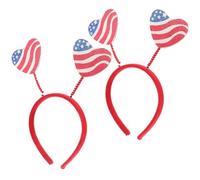 IMUSINICE 2pcs Independence Day Headbands Party Headbands Red Plastic Unique Adorable Delicate Hair Hoops for Photo Prop and Events