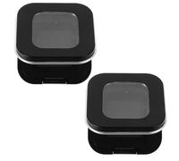 IMUSINICE 2pcs Single Eyeshadow Box Loose Powder Case 3.5x3.5x1.5inch Refillable Portable Sl lack Plastic Container for Business Trips Makeup Collection
