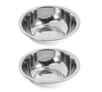 IMUSINICE 2pcs Stainless Steel Foot Wash Basin Set with Secure Handles and Rust Resistant Finish, 29cm Portable Wash Basins for Bathroom and Dorm Rooms, Modern Elegant Design