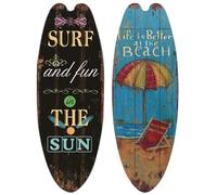 IMUSINICE 2pcs Wooden Surfboard Wall Decor Signs in Assorted Colour Made from Synthetic Material Summer Style Home Wall Signs