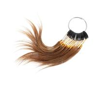 IMUSINICE 30pcs Deep Brown 6° Human Hair Test Strands Set with Buckles Hairdressing Colour Samples for Salon Hair Stylist Supplies and Analysis