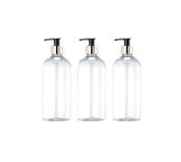 IMUSINICE 3pcs 250ml Pet Plastic Refillable Pump Bottles with Black Press Dispenser, Portable and Lightweight Travel Accessories for Bathroom and Personal Care