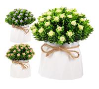 IMUSINICE 3pcs Artificial Gypsophila Faux Breath Flowers Plastic Potted Plant Decorative Desktop Adornments Bringing Natural Atmosphere for Kitchen Or Home
