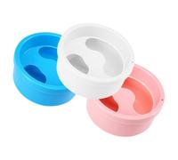 IMUSINICE 3pcs Nail Soaking Bowls Set for Manicure Nail Art Soak Bowls Plastic Finger Soak Containers in White, Light Pink, and Light Blue for Salon and Home Use