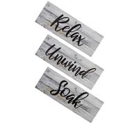 IMUSINICE 3pcs Rustic Bathroom Wall Art Signs Plastic Wall Hanging Decoration Simple and Creative Style for Bathroom Visual Enjoyment