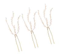 IMUSINICE 3pcs Wedding Pearl Hair Pins for Women Small Decorative Hair Pins with Eye-catching Visual Effect Made of Alloy and Pearl for Wedding and Party