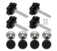 IMUSINICE 4 Sets Replacement Threaded Star Knobs Kit with Bolt and Washer, Non-Slip Plastic and Iron Material, Ergonomic Design for Fixtures and Shop-Built Jigs, M8 Size