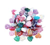 IMUSINICE 40pcs Heart Shape Resin Rhinestones Flat Back Gems for DIY Craft Embellishments, 12mm Flatback Cabochons Without Hole, for Scrapbooking Decoration and Garment Random Color