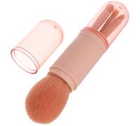 IMUSINICE 4in1 Mini Eye and Powder Brush Set for Women Portable Makeup Brush Set Artificial Fiber and Metal, Includes Cover on The Go Touchups in