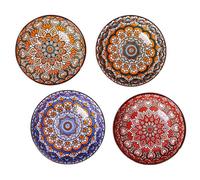IMUSINICE 4pcs Ceramic Rice and Noodle Bowls Set with Smooth Rim and Fine Workmanship, Bohemian Style Home Bowl for Housewarming and Everyday Use Color