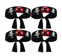 IMUSINICE 4pcs Japanese Headband Samurai Headband Polyester Machine Washable Men Women for Karate Training and Chef Uniforms