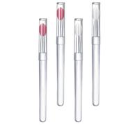 IMUSINICE 4pcs Silicone Lip Brush Set with Lids for Easy to Use Lipstick Application, Portable Plastic Handle Makeup Brush for Christmas and New Year, Create Beautiful Lip Makeup