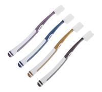 IMUSINICE 4pcs Silicone Toothbrush Replacement Heads Portable Toothbrushes Adults Tooth Cleaning Tools with Flexible Bristles and Plaque Removal for Family Oral Care Random Color