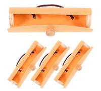 IMUSINICE 4pcs Wooden Lipstick Holder Box, Scroll-type Lipstick Case Organizer, Beige Wood and Rubber, Portable Lip Gloss Storage for Travel and Business Presents, Women