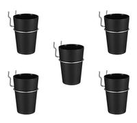 IMUSINICE 5 Sets Pegboard Hooks Storage Cups Stainless Steel Pp Black Not Easy to Bend Or Break Tool Organizers and Storage Cups for Office and Pantry