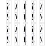 IMUSINICE 50pcs Blue Disposable Pvc Eyebrow Positioning Rulers for Precise Eyebrow Shaping, for Threading and Tattooing, Professional and Home User Essential Brow Mapping Tool
