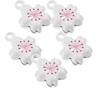IMUSINICE 5pcs Cherry Blossom Shaped Bell Charms for Craft Making and DIY Works, Portable Lightweight Metal Pendants for Bags and Keys, Intricate Design Phone and Backpack Hanging