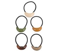 IMUSINICE 5Pcs Geometric Oval Hair Bands for Women Compact Ponytail Cuff Elastic Bungee Hair Ties Chic Design Easy to Style Assorted Colours Quick Touchups Anytime Anywhere
