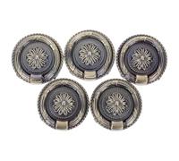 IMUSINICE 5pcs Vintage Single Hole Cabinet Pull Handle 47mm Green Metal