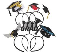 IMUSINICE 6pcs Decorative Graduation Hair Hoop Headband Set for Graduation Period Lightweight Plastic and Felt Material for Photo Shoot
