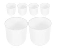 IMUSINICE 6Pcs Toilet Brush with Round Base Holder Plastic Toilet Brush Cup Set 86X100Mm for Bathroom Cleaning Suitable for Hotel and Home Use