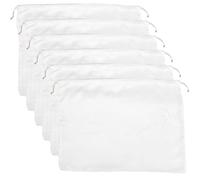 IMUSINICE 6pcs White Silk Fabric Small Sweet Bags with Drawstring Closure, Comfortable Touch Feeling, Organizing Socks, Portable and Chic Storage Bags for The Gym Or Pool