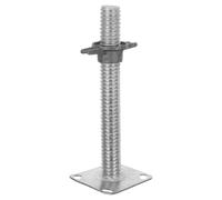 IMUSINICE Adjustable Scaffold Screw Jack with Threaded Rod and Wide Base Plate, Metal Construction Support for Scaffolding Leveling, Suitable for House Support and Building Scenarios, Silver
