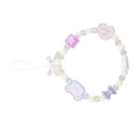 IMUSINICE Anti-lost Phone Charm Strap with Pink Heart Bear Beaded Acrylic Mobile Phone Lanyard Wrist Strap for Cycling and Jogging Multi-purpose Charm