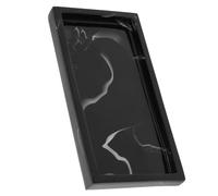 IMUSINICE Black Resin Jewelry Storage Tray Marble Pattern Multi-functional Small Vanity Tray for Bathroom Counters and Nightstands for Perfume and Accessories