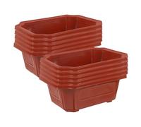IMUSINICE Bonsai Pots Plant Containers Plastic 10pcs Rectangular Red Lightweight Vintage Style Flower Planting Pots for Small Plants and Ferns for Garden Use