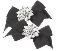 IMUSINICE Bow Shoe Clips 1 Pair Artificial Crystal Buckles Lightweight Shoe Accessories for Birthday and Prom
