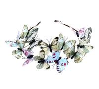 IMUSINICE Butterflies Material Decoration Garland Photo and with Elegant White Headband, Prop Features for Women Weddings and Concerts