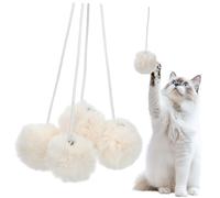 IMUSINICE Cat Tree Replacement Balls Set of 4 with Bell for Indoor Cats, Hanging on Door Handles for Interactive Play