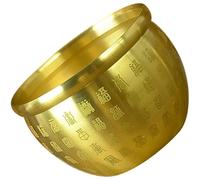 IMUSINICE Chinese Treasure Bowl Copper and Excellent Visual Effects, 7.5cm Traditional Style with Delicate Details Golden Wealth Bowl for Desktop Adornment and Office Decor